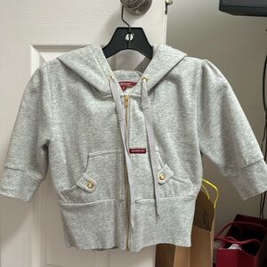 Members only cropped zip up hoodie